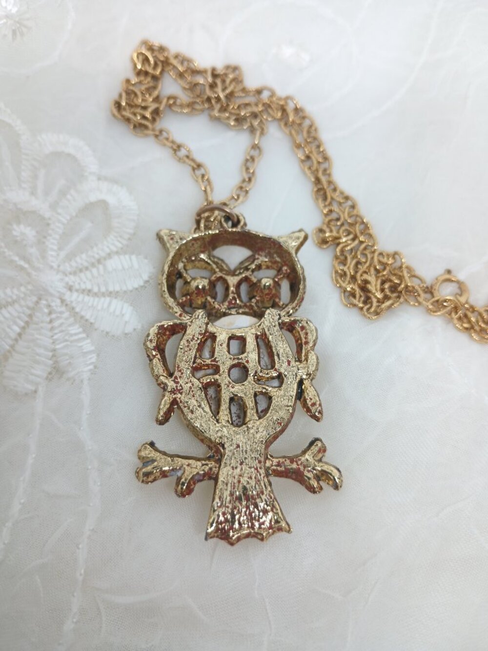 Owl lot~Pink Rhinestone Jelly Belly Necklace,Sarah Cov Ring, Blue Eyed Steel Owl - Picture 8 of 11